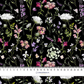 PASTEL FLOWERS / black- single jersey with elastane ITY