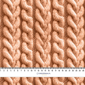 IMITATION SWEATER PAT. 4 / peach fuzz  - PERKAL Cotton fabric