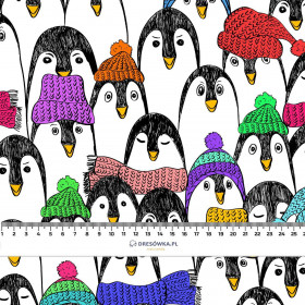 PENGUINS IN SCARVES - brushed knitwear with elastane ITY