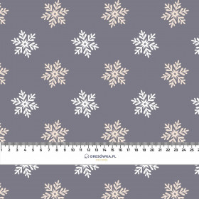 SNOWFLAKES pat. 5 (WINTER TIME) / grey - brushed knitwear with elastane ITY