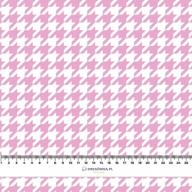 PINK HOUNDSTOOTH / WHITE - Nylon fabric Pumi