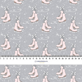 PINK ICE SKATES (WINTER)  - brushed knit fabric with teddy / alpine fleece