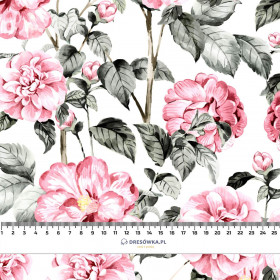PINK PEONIES pat. 3 - Woven Fabric for tablecloths