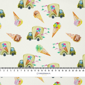 ICE CREAM TRUCKS (COLORFUL TRANSPORT) - Cotton muslin