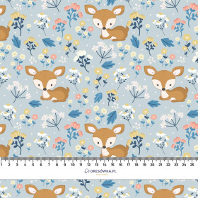 DEERS ON A MEADOW pat. 2 - Cotton woven fabric