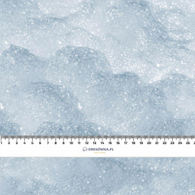 SNOW / light blue (PAINTED ON GLASS) - Cotton woven fabric
