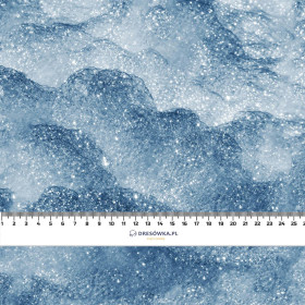 SNOW / sea blue (PAINTED ON GLASS) - Waterproof woven fabric