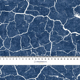 SCORCHED EARTH (white) / ACID WASH (dark blue) - Woven Fabric for tablecloths
