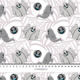 SPOOKY GHOSTS / WHITE (SCARY HALLOWEEN) - Waterproof woven fabric