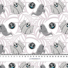 SPOOKY GHOSTS / WHITE (SCARY HALLOWEEN) - Waterproof woven fabric