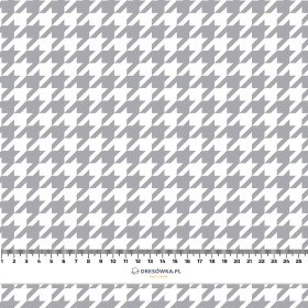 GREY HOUNDSTOOTH / WHITE - looped knit fabric