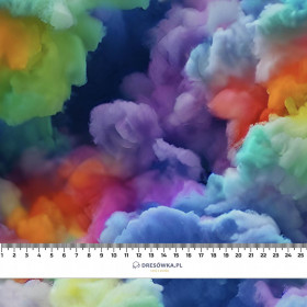 RAINBOW CLOUDS - looped knit fabric
