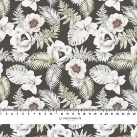 WHITE FLOWERS PAT. 2 - looped knit fabric