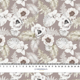 WHITE FLOWERS PAT. 3 - looped knit fabric