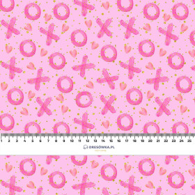 XOXO pat. 2 / pink - looped knit fabric