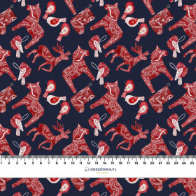 WINTER ANIMALS pat. 2 (NORDIC CHRISTMAS) - looped knit fabric with elastane ITY