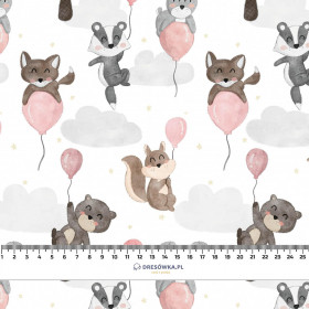 ANIMALS IN CLOUDS pat. 1 - organic looped knit fabric