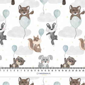 ANIMALS IN CLOUDS pat. 2 - organic looped knit fabric