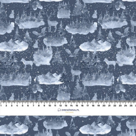 ANIMALS IN THE FOREST PAT. 2 (PAINTED FOREST) - looped knit fabric