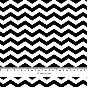 ZIGZAGS / black - Waterproof woven fabric