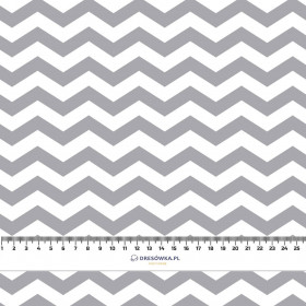 ZIGZAGS / grey - Cotton woven fabric