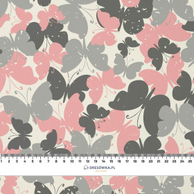 BUTTERFLIES / pink - Cotton muslin