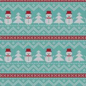 SNOWMEN WITH CHRISTMAS TREES / mint