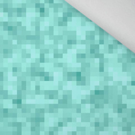 PIXELS pat. 2 / aqua - brushed knitwear with elastane ITY