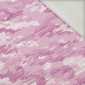 CAMOUFLAGE - scribble / fuchsia - brushed knit fabric with teddy / alpine fleece