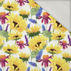 SUNFLOWERS pat. 4 (BLOOMING MEADOW) - brushed knit fabric with teddy / alpine fleece