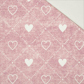 HEARTS AND RHOMBUSES / vinage look jeans (rose quartz) - Cotton drill