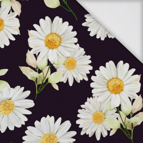 DAISIES PAT. 3 / black - Woven fabric for outdoor curtains