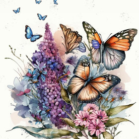 BEAUTIFUL BUTTERFLY PAT. 1  - panel (60cm x 50cm)