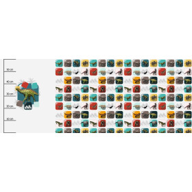 DINO TILES PAT. 6 / smaragd - PANORAMIC PANEL (60 x 155cm)