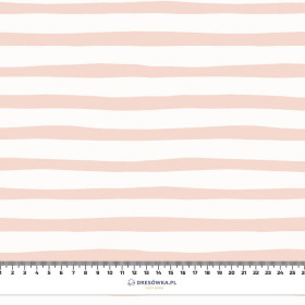 STRIPES - ECRU AND LIGHT PINK (BIRDS IN LOVE) - Cotton woven fabric
