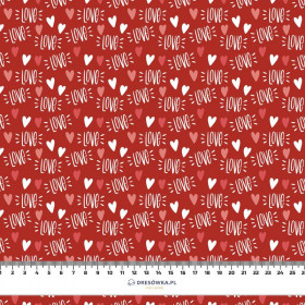 LOVE pat. 2 / red (BIRDS IN LOVE) - single jersey with elastane 