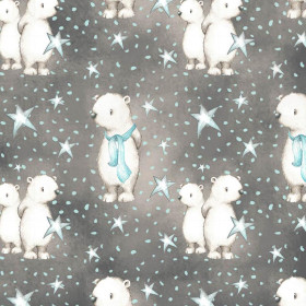 TEDDIES AND STARS / dark grey (MAGICAL CHRISTMAS FOREST)