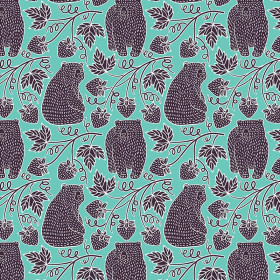 BEARS WITH WILD STRAWBERRIES
