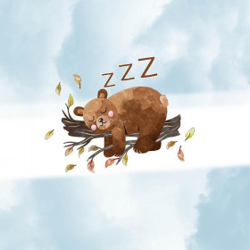 SLEEPING BEAR IN THE CLOUDS  (BEARS AND BUTTERFLIES) - panel 50cm x 60cm
