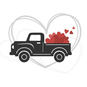 VALENTINE'S CAR (HAPPY VALENTINE’S DAY) - panel 75cm x 80cm