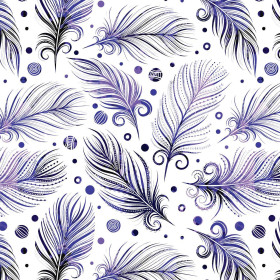 FEATHERS (Very Peri) - Cotton muslin