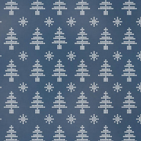 CHRISTMAS TREES AND SNOWFLAKES / (acid) dark blue (NORWEGIAN PATTERNS)