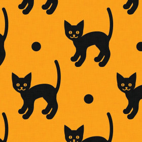 HALLOWEEN SCHWARZE KATZEN / pumpkin  - Waterproof woven fabric