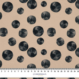 MINI PLANETS (GALACTIC ANIMALS) / beige - looped knit fabric