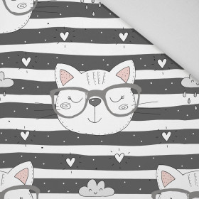 CATS IN GLASSES / grey - Panama 220g