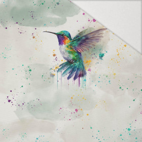 WATERCOLOR HUMMINGBIRD - panel (60cm x 50cm) Hydrophobic brushed knit