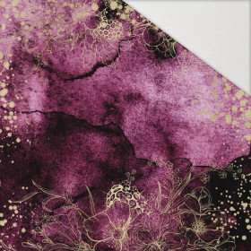 FLOWERS / golden contour Pat. 1  / WATERCOLOR MARBLE - Hydrophobic brushed knit