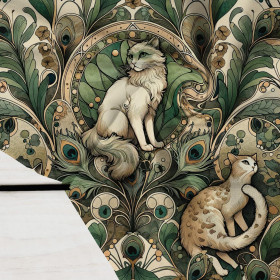 ART NOUVEAU CATS & FLOWERS PAT. 1 - Crepe