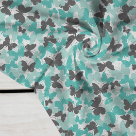 BUTTERFLIES / aqua - Crepe