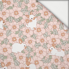 HARES ON FLOWERS - light brushed knitwear